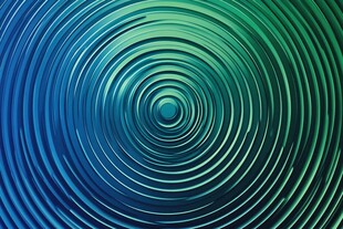 蓝绿渐变螺旋波纹背景图