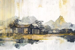 水墨山水间的中式古韵小屋