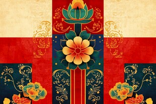 中式传统花卉纹样装饰图案