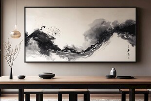 中式水墨挂画 雅致客厅一角