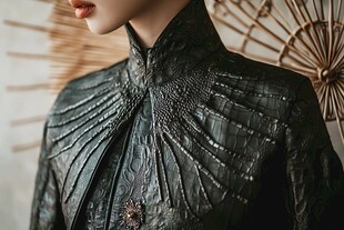 中式复古风黑色纹理上衣