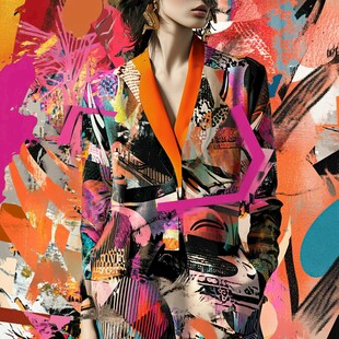 时尚女郎的绚丽拼贴艺术风
