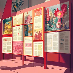 创意花卉主题展板展示