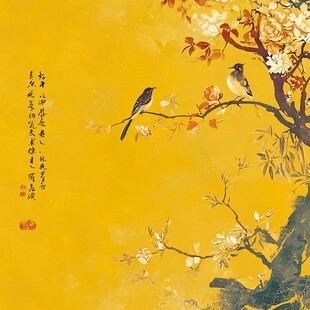 金枝栖鹊图