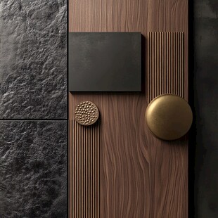 木质与金属材质装饰组合