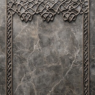 古典金属边框搭配灰色大理石
