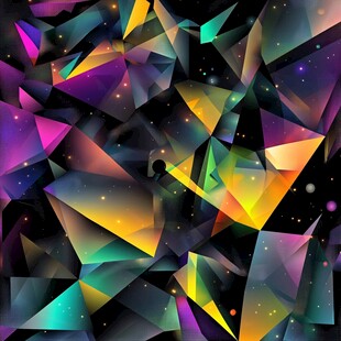 炫彩多边形抽象梦幻背景