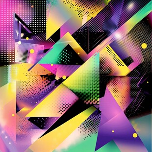 炫彩几何抽象艺术背景图