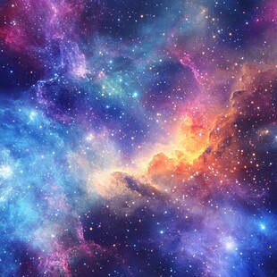 梦幻绚烂的深邃宇宙星空