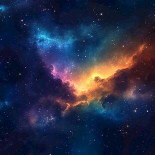 梦幻绚烂的星云宇宙图景
