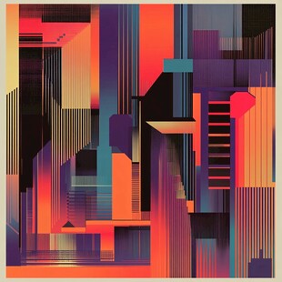 未来都市抽象几何艺术图景