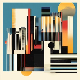 抽象几何构成的艺术图景