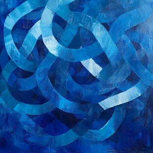 蓝色交织抽象艺术画作