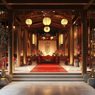 中式古典厅堂雅致场景