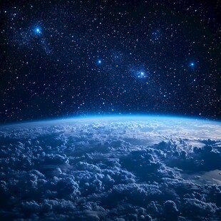 星空下的地球云海奇观