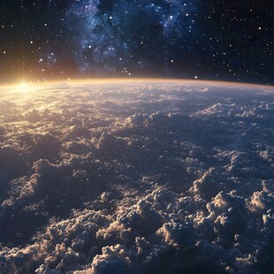 云海之上的星空与日出