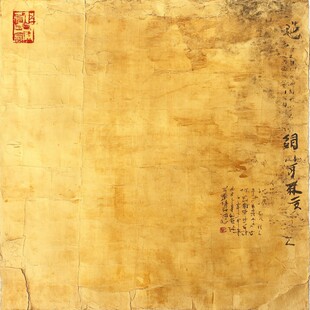 古旧泛黄诗词残页