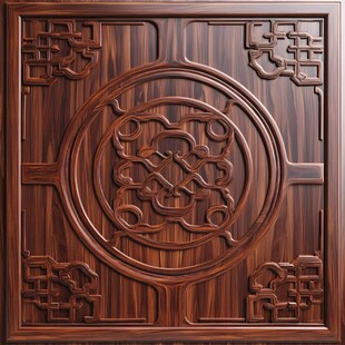 中式木雕花纹装饰板