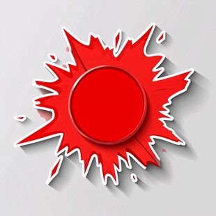 红色飞溅圆形装饰图案