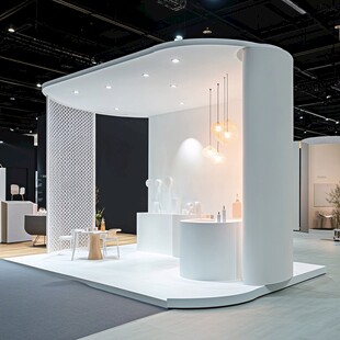 现代简约风白色展台设计