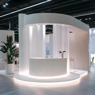 现代简约风白色展厅前台