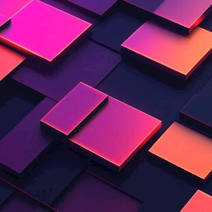 炫彩渐变方块立体背景图
