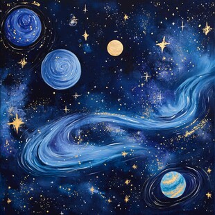 梦幻星空下的宇宙奇幻景象