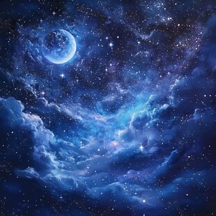 梦幻星空月夜美景