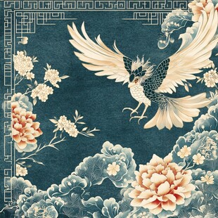 凤凰牡丹中式传统图案