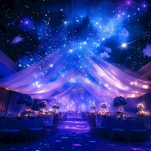 梦幻星空主题浪漫婚礼现场