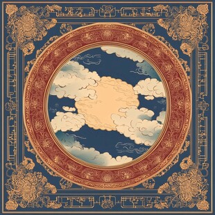 中式云纹复古华丽装饰图案