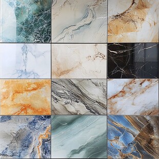 多样大理石纹理瓷砖展示