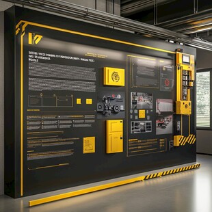 工业风设备展示墙