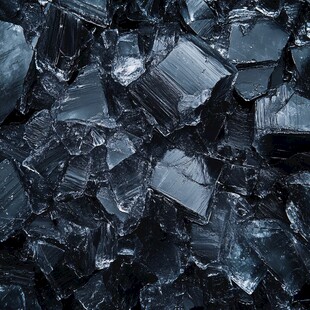 黑色碎冰块特写