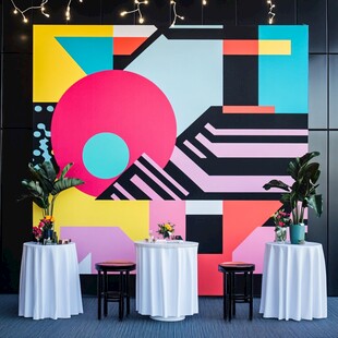 色彩绚丽的几何风活动背景