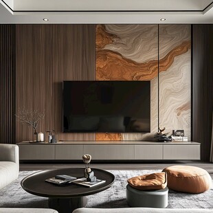 现代简约风客厅电视背景墙
