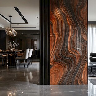 时尚客厅的艺术纹理隔断