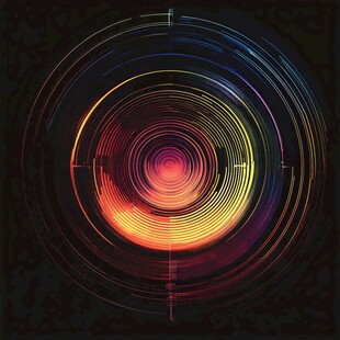 炫彩环形光效科技背景图