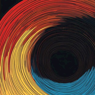 彩色螺旋线条抽象背景图