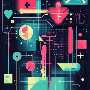 未来医疗科技抽象艺术图景