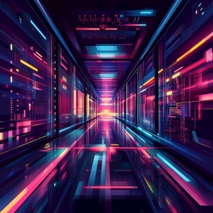 未来科技感的炫彩光影通道