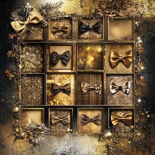 金色领结精致陈列展示