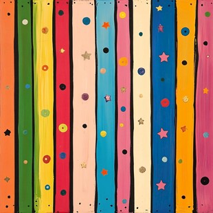多彩条纹星星图案背景