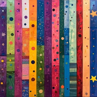 多彩条纹拼贴艺术图案