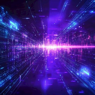 未来科技感的数字空间隧道