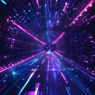 未来感科技隧道炫彩光影