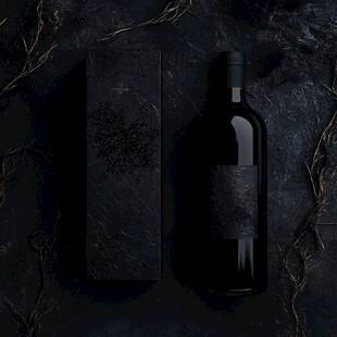 黑色系精致葡萄酒礼盒展示