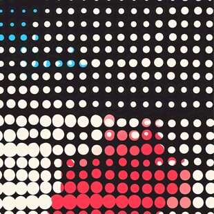 黑白红波点图案纹理