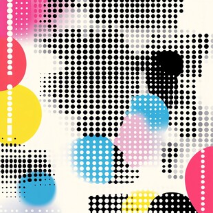 波普风多彩半色调圆点图案