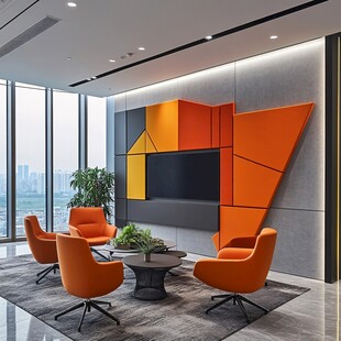 现代简约风活力办公洽谈区